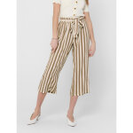 Pantalon  jambe large rayures ceinture incluse blanc en viscose