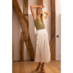 Pantalon large boutonnage coté écru valère en coton Pantalon large boutonnage coté écru valère en coton