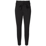 Pantalon paperbag loose fit taille haute noir en viscose nell