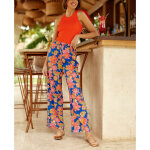 Pantalon pavina bleu en viscose