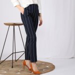 Pantalon ray taille lastique poches et pinces dos femme - ray bleu marine
