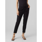 Pantalon regular fit taille moyenne longueur cheville noir en viscose