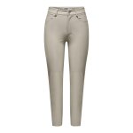Pantalon en simili - cuir braguette zippe taille haute gris clair xena