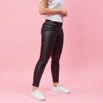 Pantalon taille lastique poches fantaisie femme - noir
