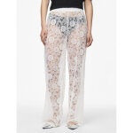 Pantalon taille haute en dentelle colline blanc cru ivy