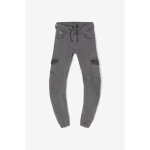 Pantalon garon, tobati tapered arqu anthracite gris en coton