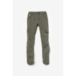 Pantalon garon, tobati tapered arqu kaki vert en coton