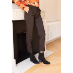 Pantalon uni poches et pinces femme - noir