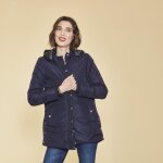 Parka avec capuche amovible femme - bleu