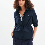 Parka femme bleu en coton