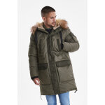 Parka homme kaki vert pin en coton