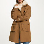 Parka longue ajustable camel
