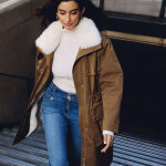 Parka longue ajustable camel