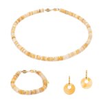 Parure blima en pierres jade jaune