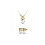 Parures chris pearl myc - paris - dor et cristal