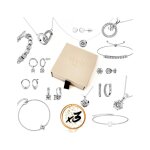 Parure et coffret 3 bijoux myc - paris - argent et cristal