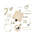 Parure et coffret 3 bijoux myc - paris - dor et cristal