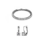 Parure et coffret round venus - argenté et cristal Parure et coffret round venus - argenté et cristal