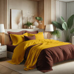 Parure coton tertio ; - chocolat, curry