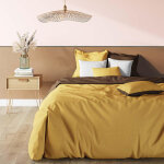 Parure coton tertio ; - chocolat, curry