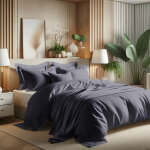 Parure coton tertio ; - gris anthracite