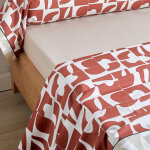 Parure drap plat 240 x 300 cm + 2 taies 65 x 65 + dh craft terra cota