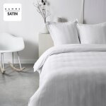 Parure de lit 2 personnes satin de coton uni prestige