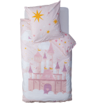 Parure de lit château 140x200cm rose Parure de lit château 140x200cm rose