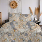 Parure de lit housse de couette + 2taies 240x220 borneo beige