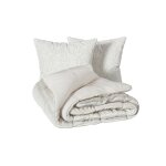Parure de lit imprime en coton nalh 260x240cm beige lin