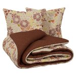 Parure de lit imprime daisie 240x220cm - marron