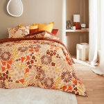 Parure de lit imprimée daisie 240x220cm - marron Parure de lit imprimée daisie 240x220cm - marron
