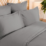Parure de lit percale de coton 240x220cm landiha - gris Parure de lit percale de coton 240x220cm landiha - gris