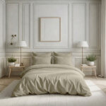 Parure percale coton tertio ; - gris perle