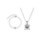 Parure simple square calle - argent et cristal