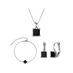 Parures simple square myc - paris - argent et noir