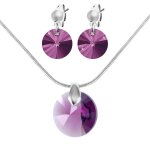 Parure par so charm ; orne de cristaux swarovski ; bs121 - se008 - amet + bs121 - sn016 - amet