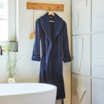 Peignoir de bain col chle intrieur ponge / extrieur velours quietude marine