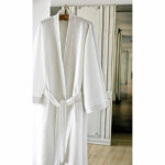 Peignoir bain nid d'abeille manoir blanc
