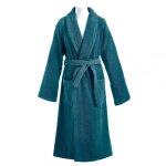 Peignoir de bain coton aqua - vert meraude