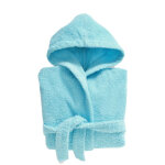 Peignoir de bain pour enfant 4 ans en coton peign� laureat bleu aqua