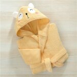 Peignoir de bain enfant baby en coton jaune pale