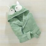 Peignoir de bain enfant baby vert amande en coton