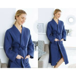 Peignoir de bain nid - d'abeilles - bleu ptrole