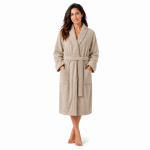 Peignoir � col chale 450 m� - beige ficelle