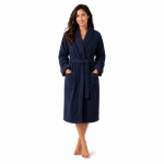 Peignoir � col chale 450 m� bleu indigo