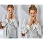 Peignoir polaire gamout gris pour femme