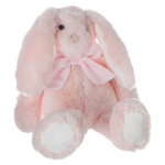 Peluche lapin noeud h35 rose