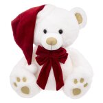 Peluche ours bonnet blanc