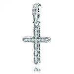 Pendentif croix scintillante pandora passions - argent